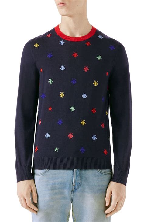 gucci womens sweater|gucci bee embroidered sweater.